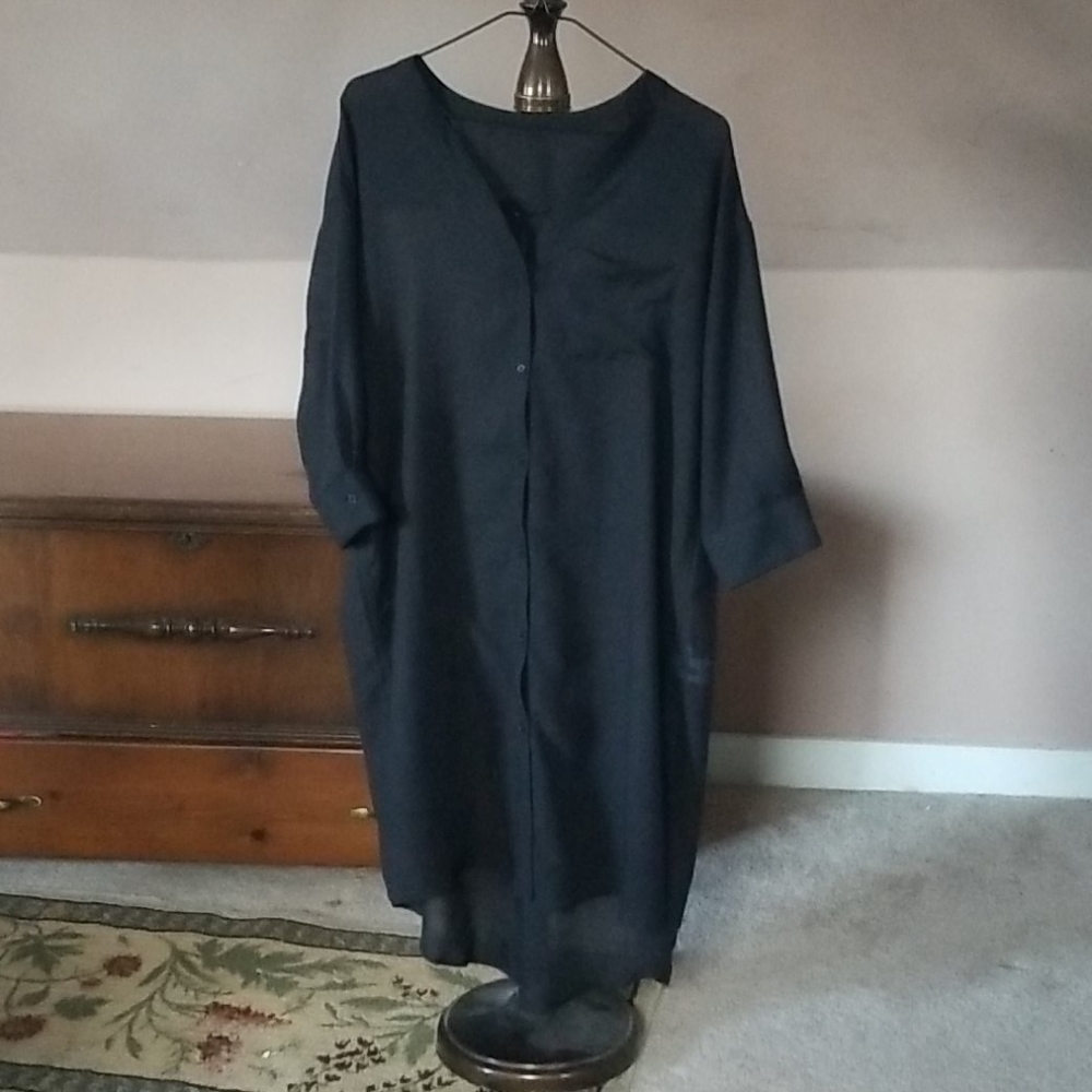 Sheer summer button up dress
